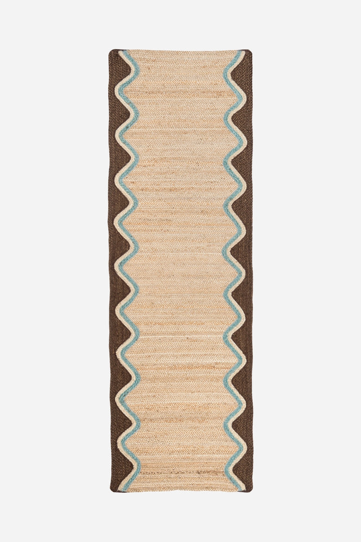 Cocoa Wave Jute Rug  Rectangle / 61x183cm