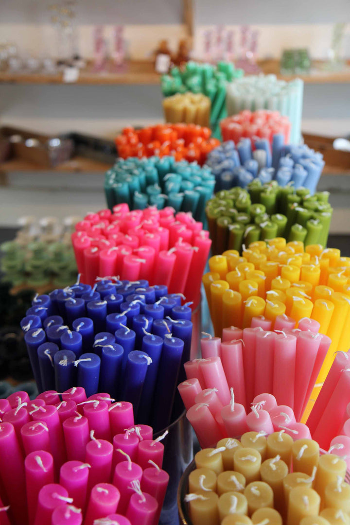 Colourful Dinner Candles - Domestic Science Home