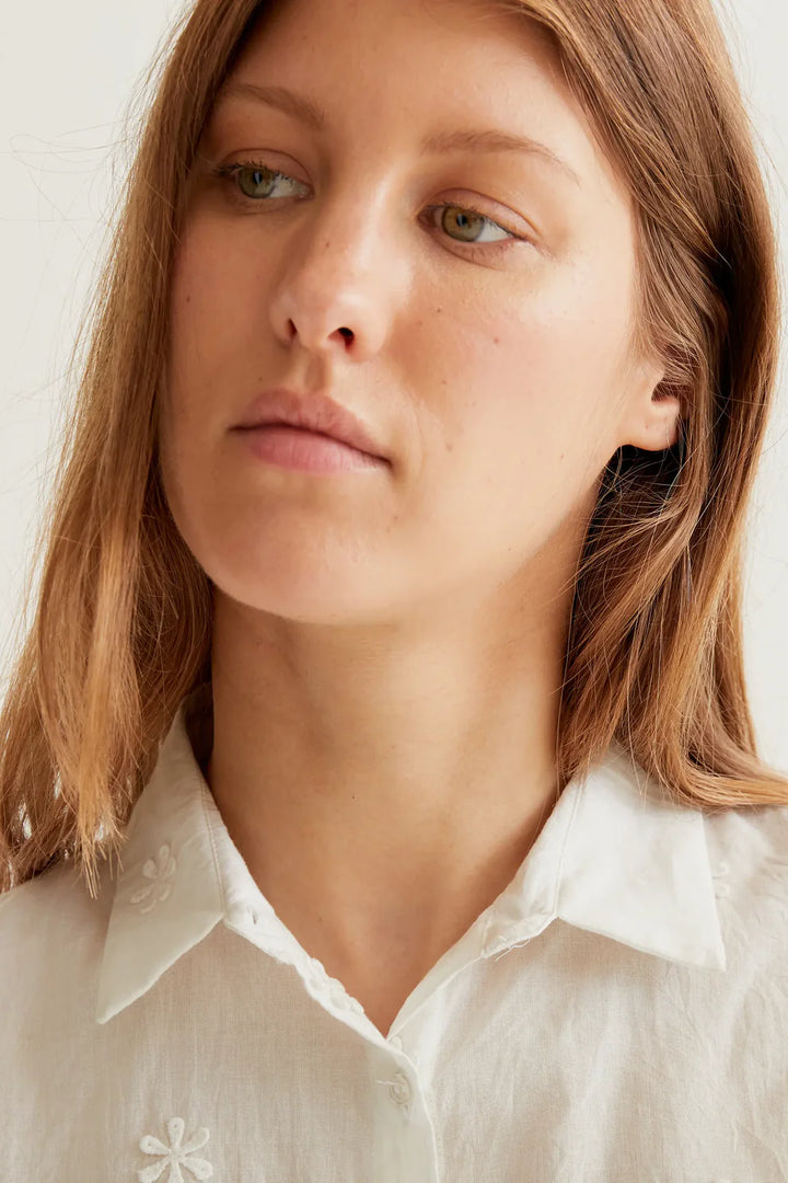 Embroidered Flower Shirt
