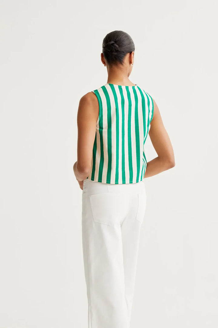 Bamboo Green Stripe Top