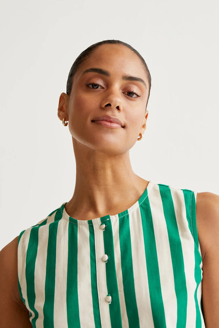 Bamboo Green Stripe Top