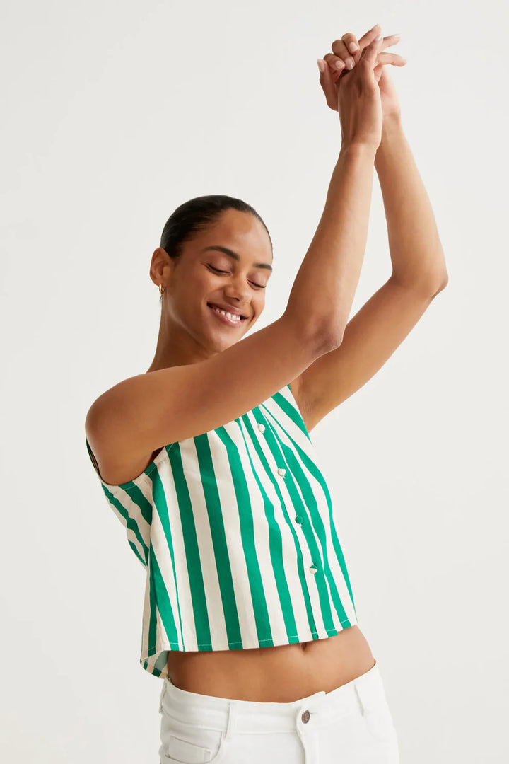 Bamboo Green Stripe Top