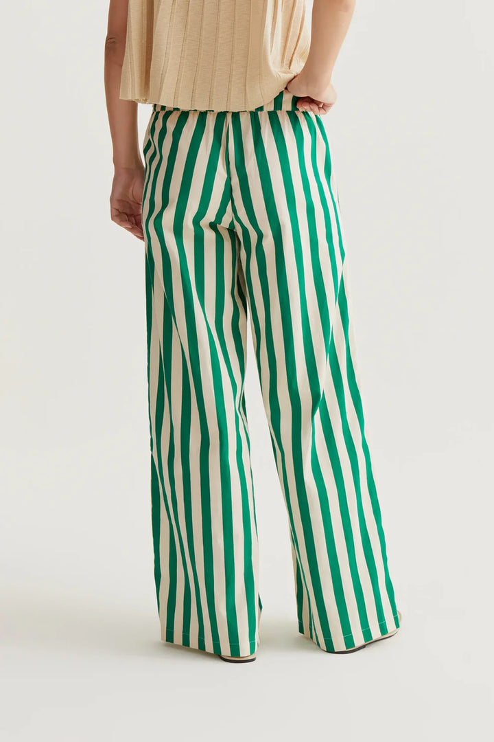 Bamboo Green Stripe Trousers