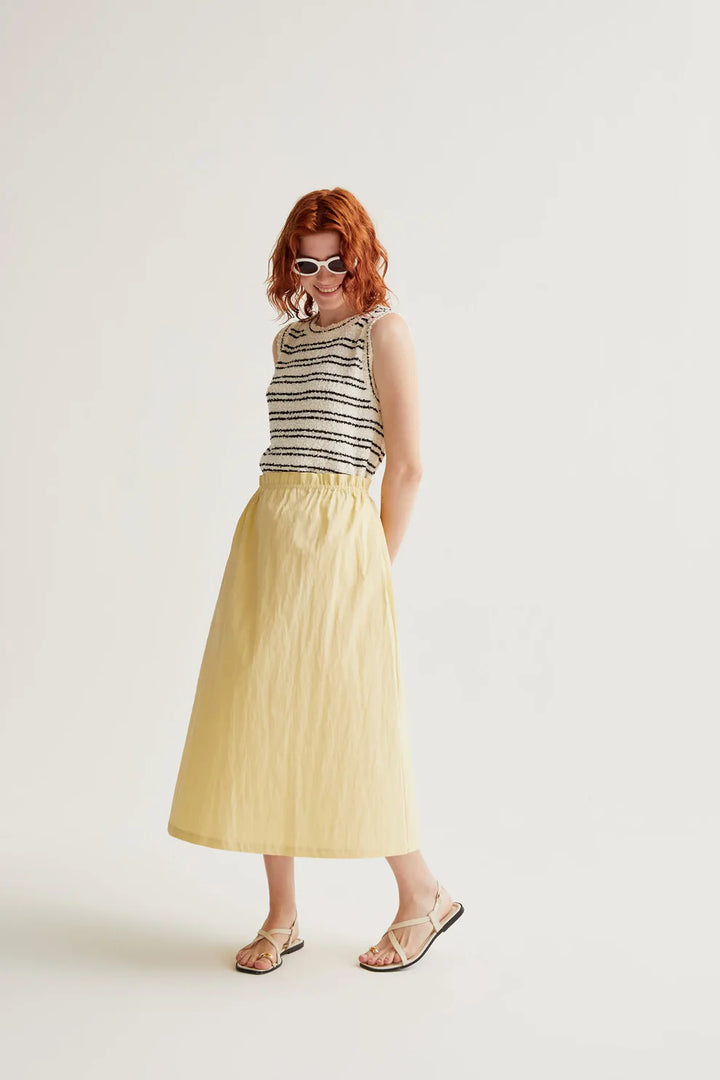 Light Yellow Midi Skirt