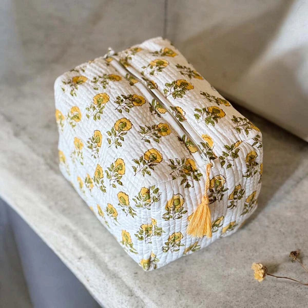 Large Cosmetic Bag / Yellow Green