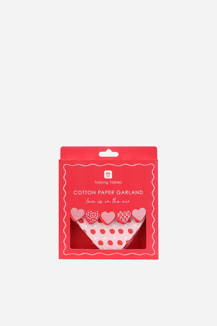 Bon Amour Cotton Paper Heart Garland, 2m - Domestic Science Home