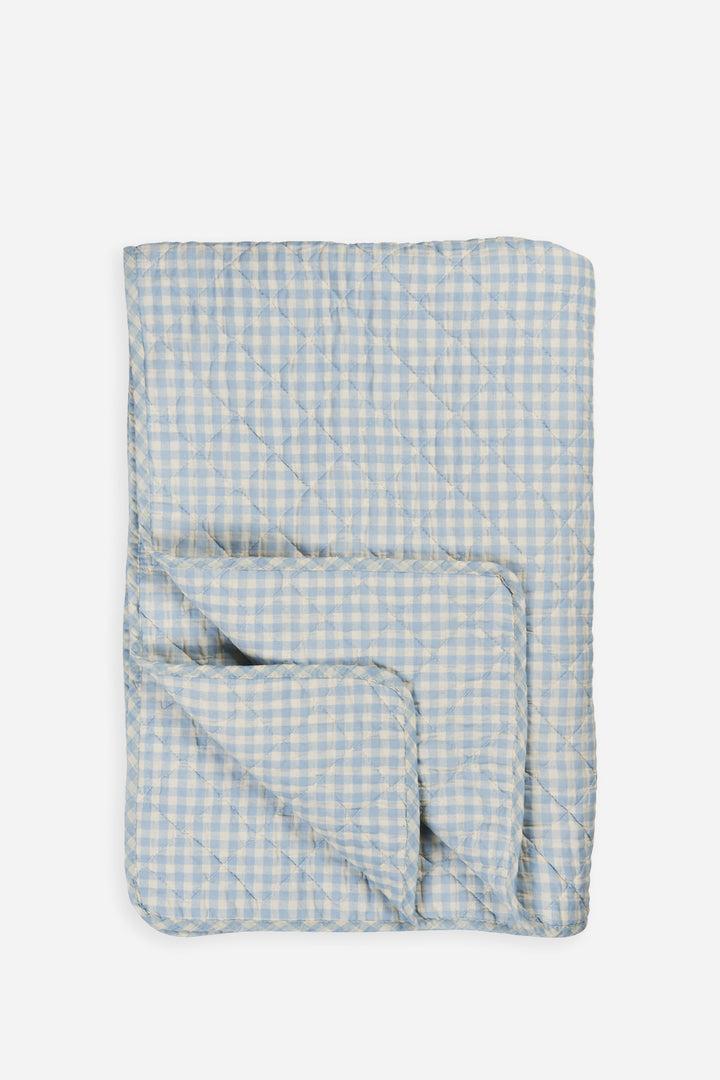 Cotton Quilt / Light Blue Check