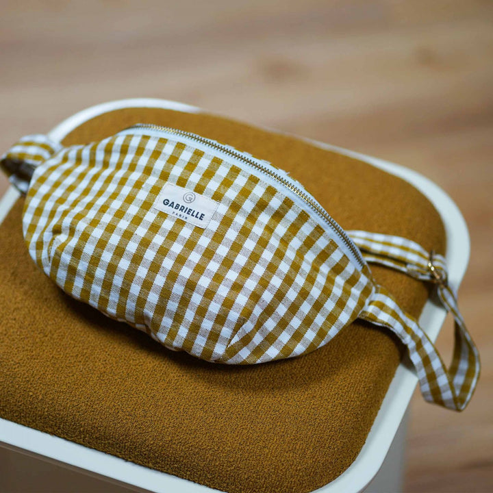 Cotton Waist Bag Vichy Curry