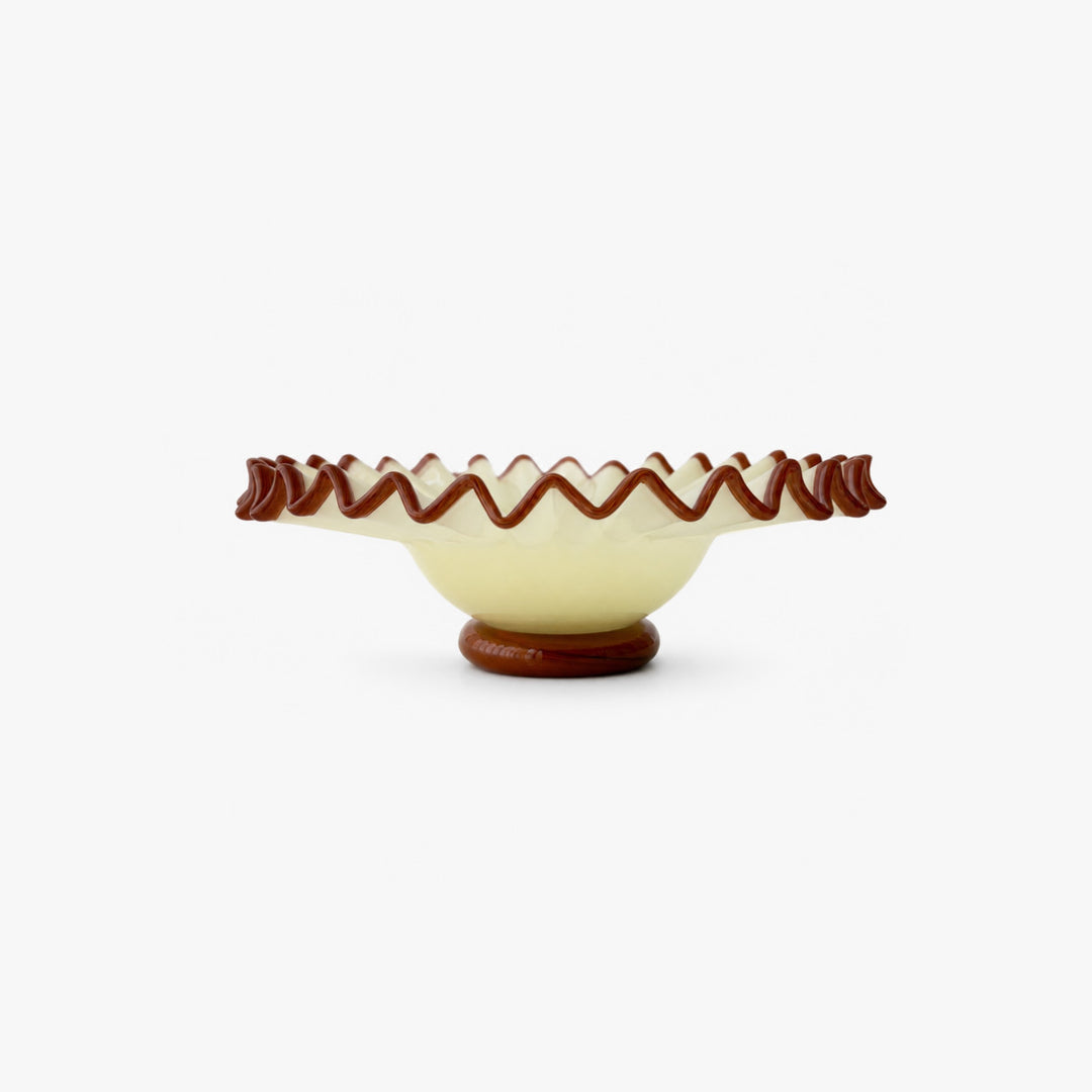 Wavy Glass Bowl / Beige