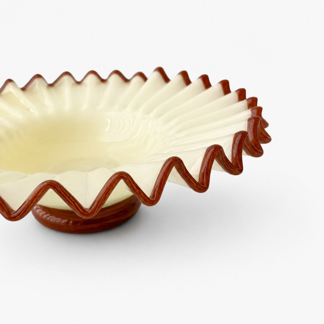 Wavy Glass Bowl / Beige