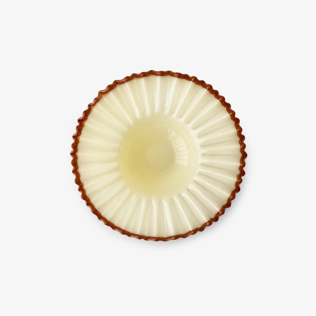 Wavy Glass Bowl / Beige