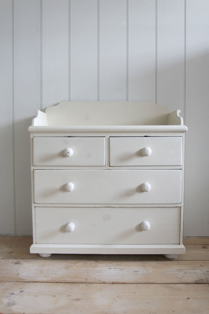 Painted  Chest of Drawers with Shaped Gallery