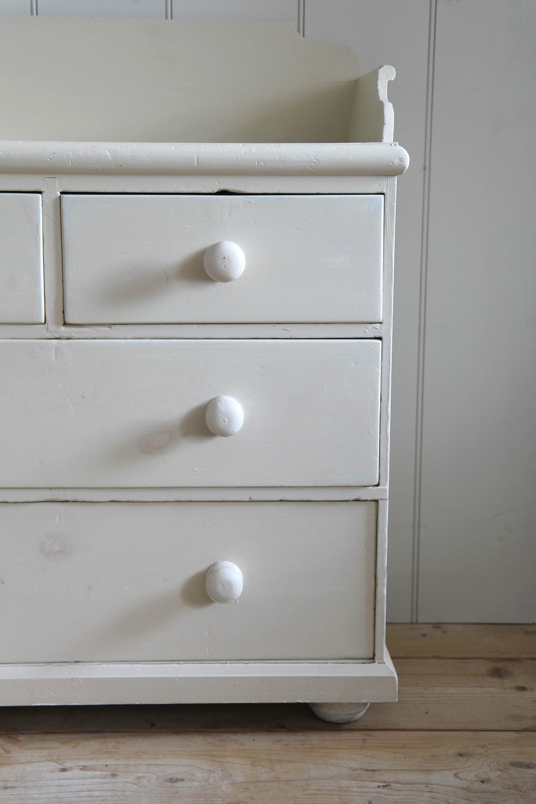 Painted  Chest of Drawers with Shaped Gallery