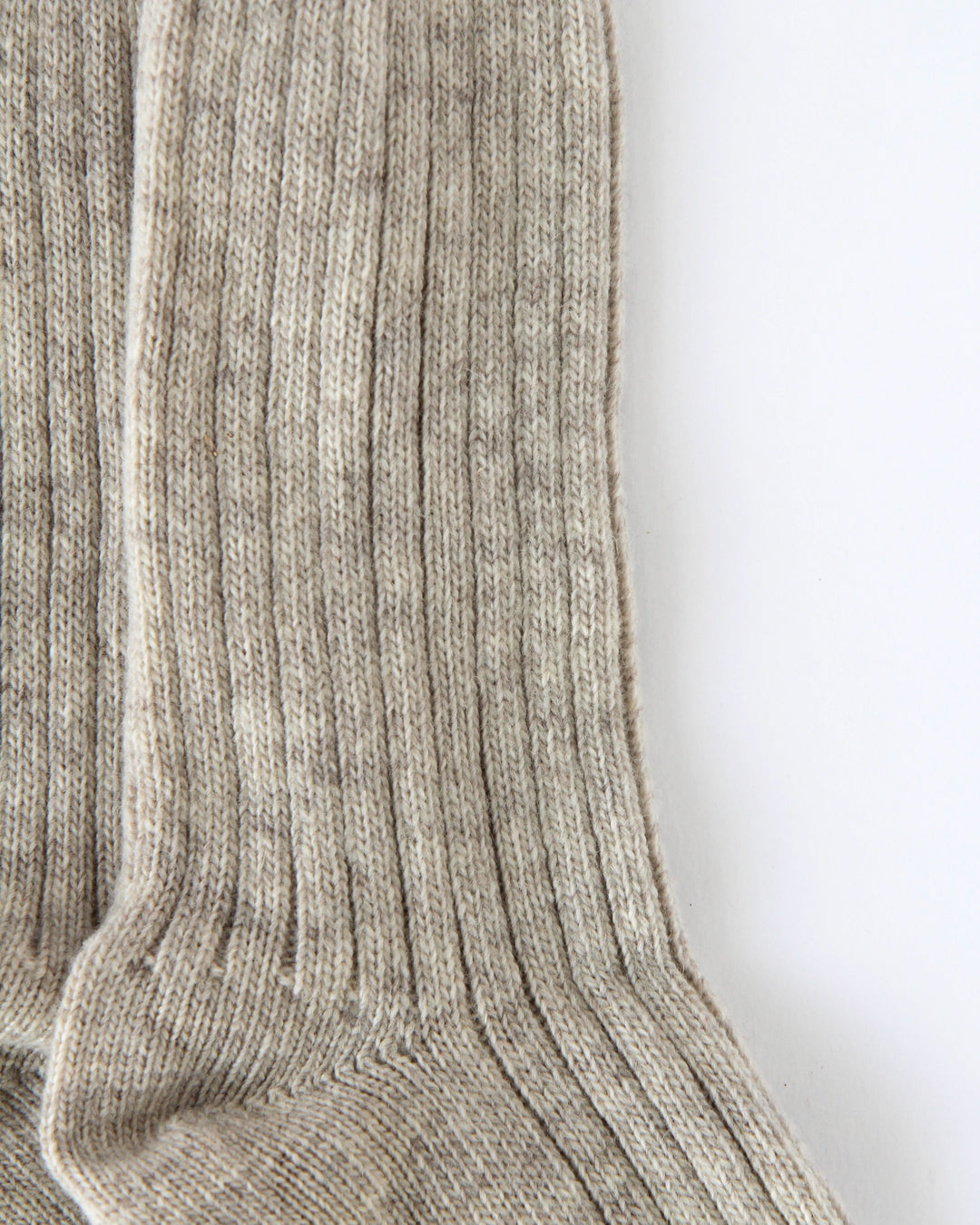 Woollen Ribbed Socks / Beige