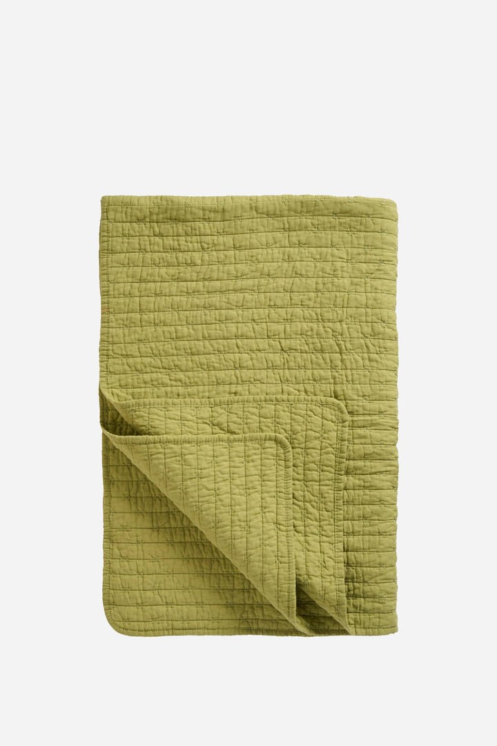 Quilt Herbal Green w/Cross-Stitches - Domestic Science Home
