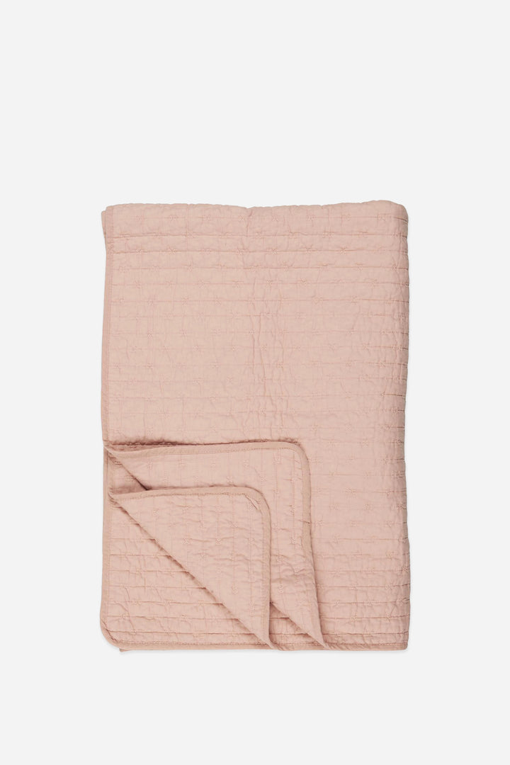 Quilt Light Pink w/Cross-Stitches - Domestic Science Home