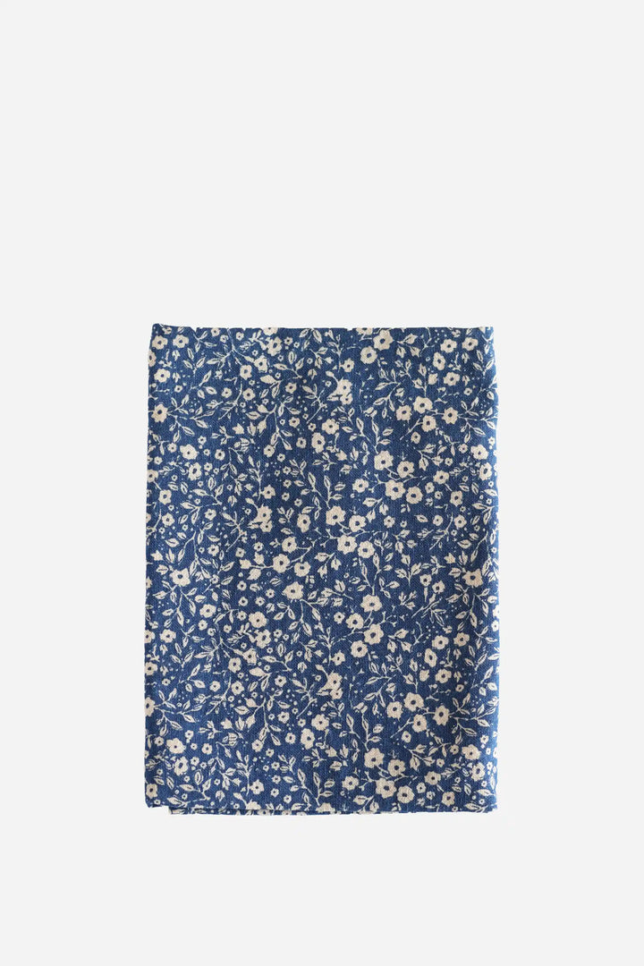 T-Towel Paula Dark Blue w/Natural Flowers