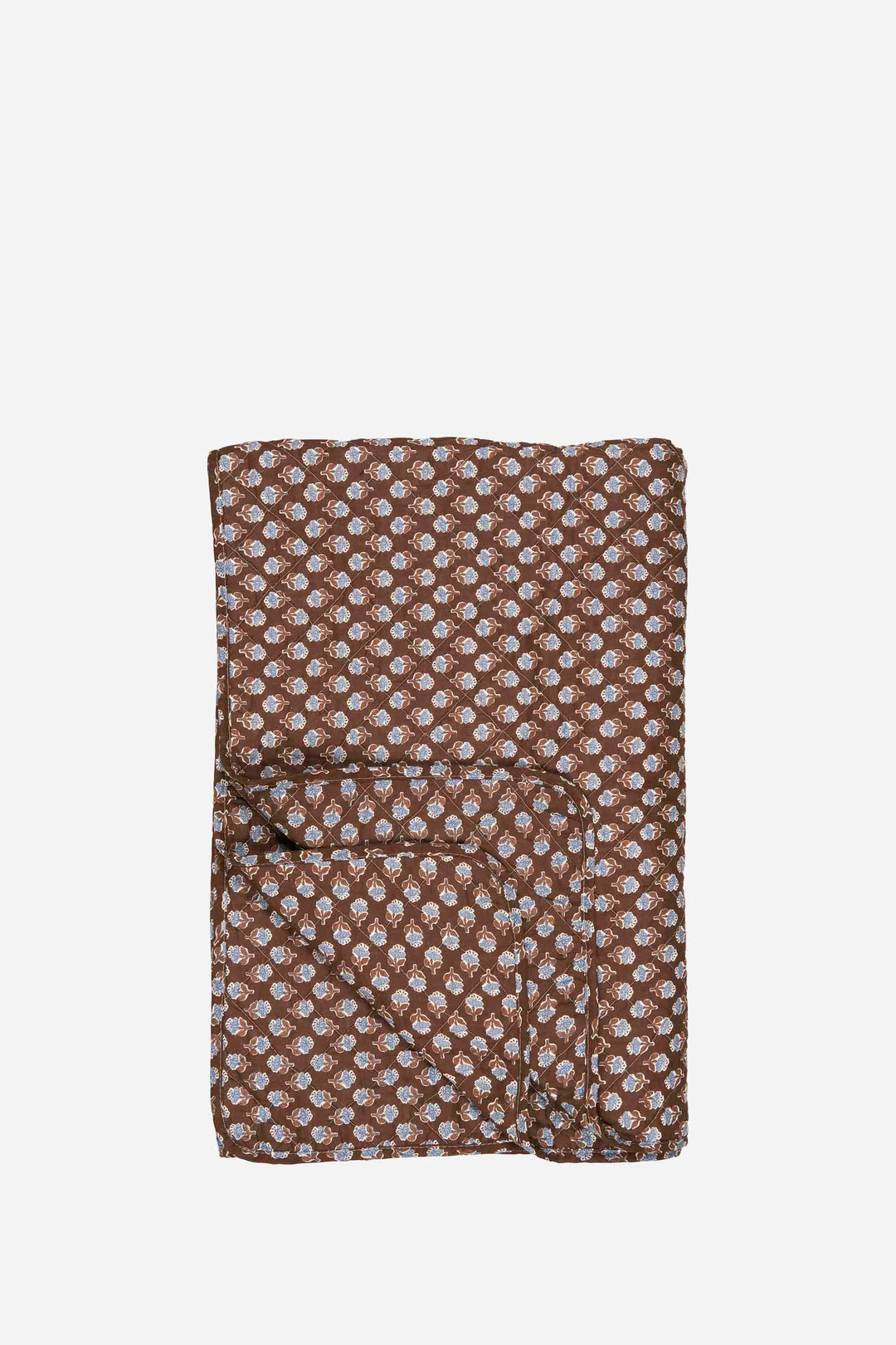Brown fabric with white pattern on a white background