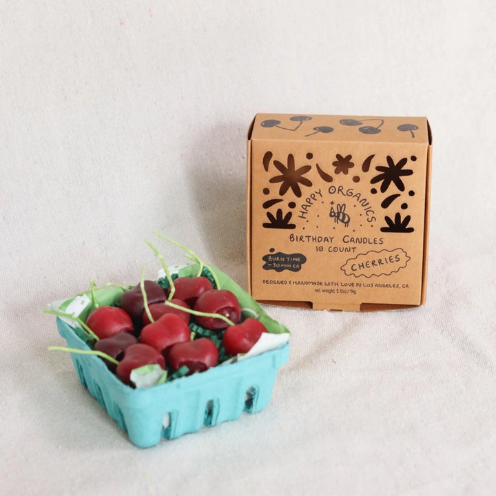 Dark Cherry Beeswax Birthday Candles / 10