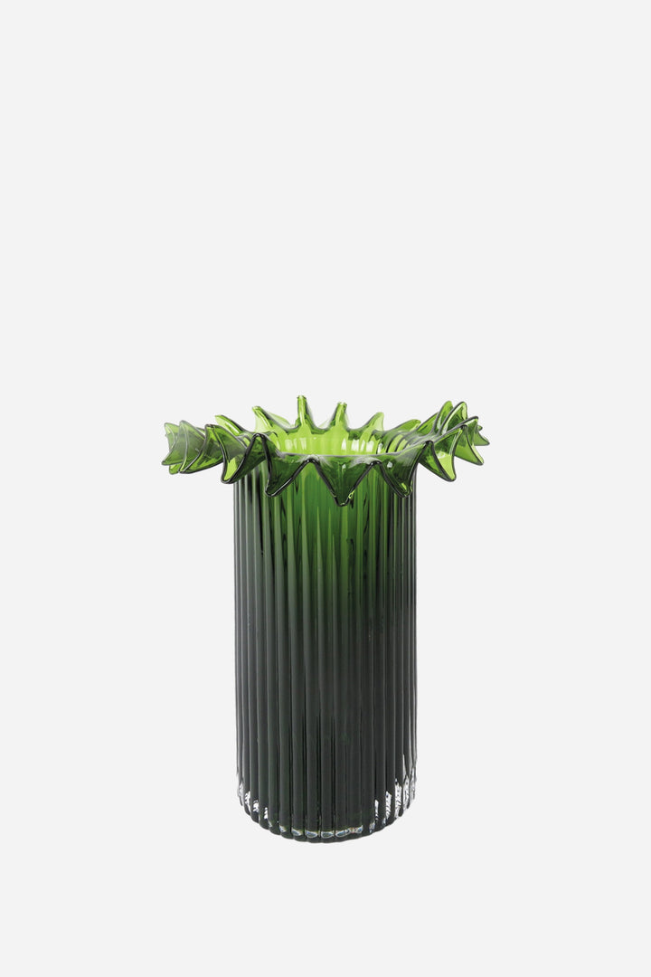 Ruffle Vase / Dark Green