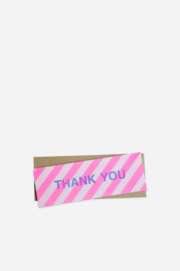 Thank You Postcard Pack - Pink Diagonal / Pack of 12