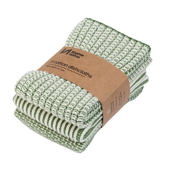 Reusable Textured Dishcloths / Green