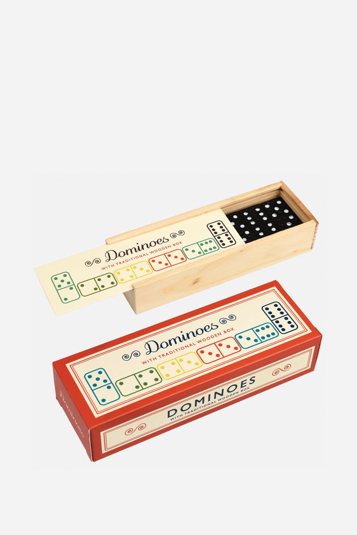 Wooden Box of Dominoes