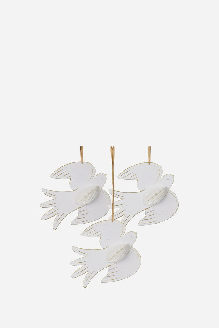Hanging Dove Misteltoe / 3pk