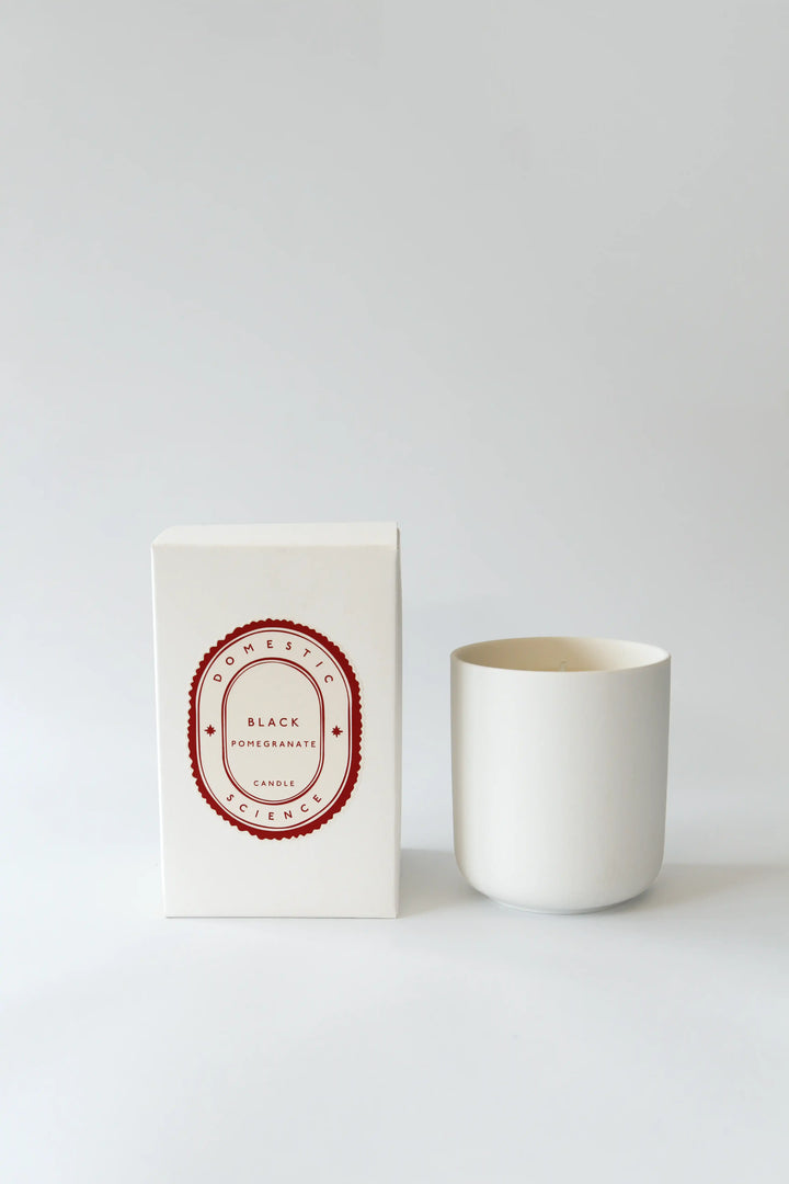 Ceramic  Candle / Black Pom