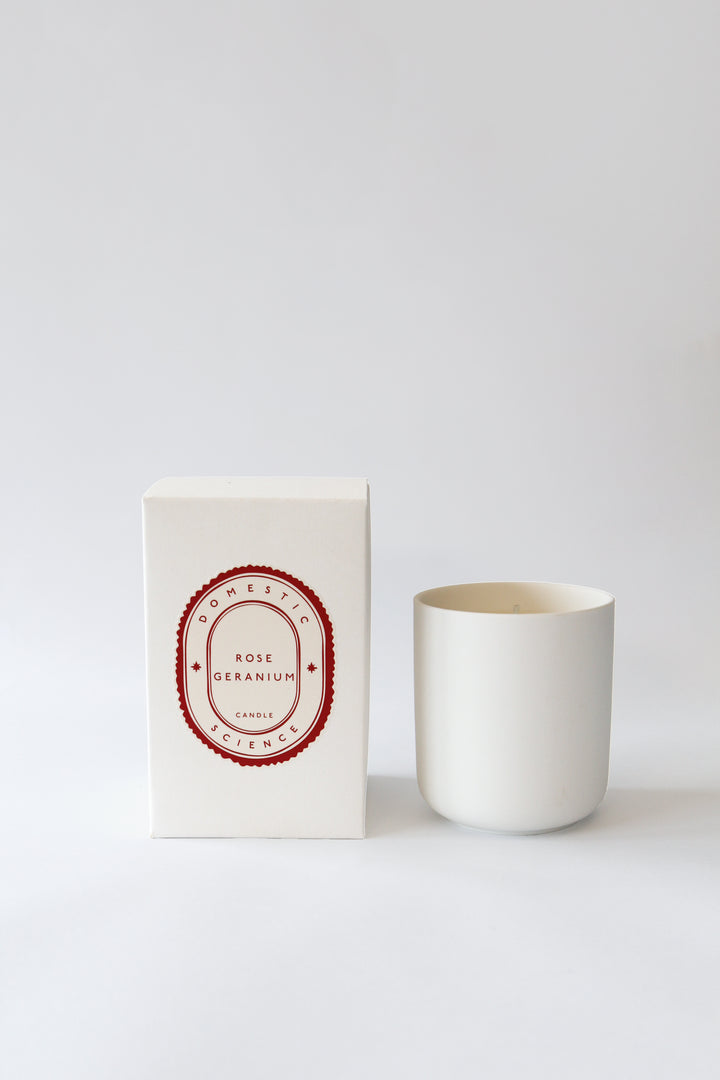 Ceramic  Candle / Rose Geranium