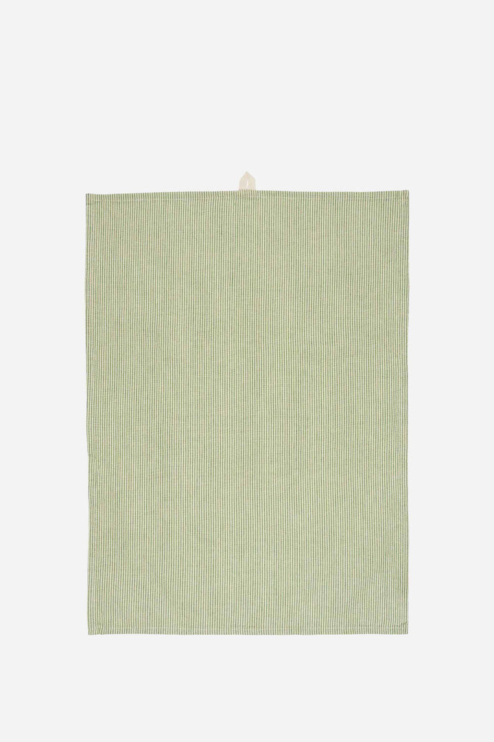 Green t-towel on a white background