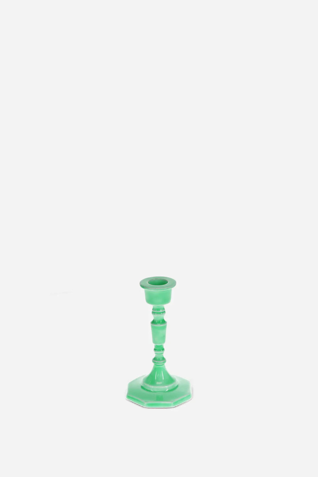 Enamel candlestick 13cm / Green