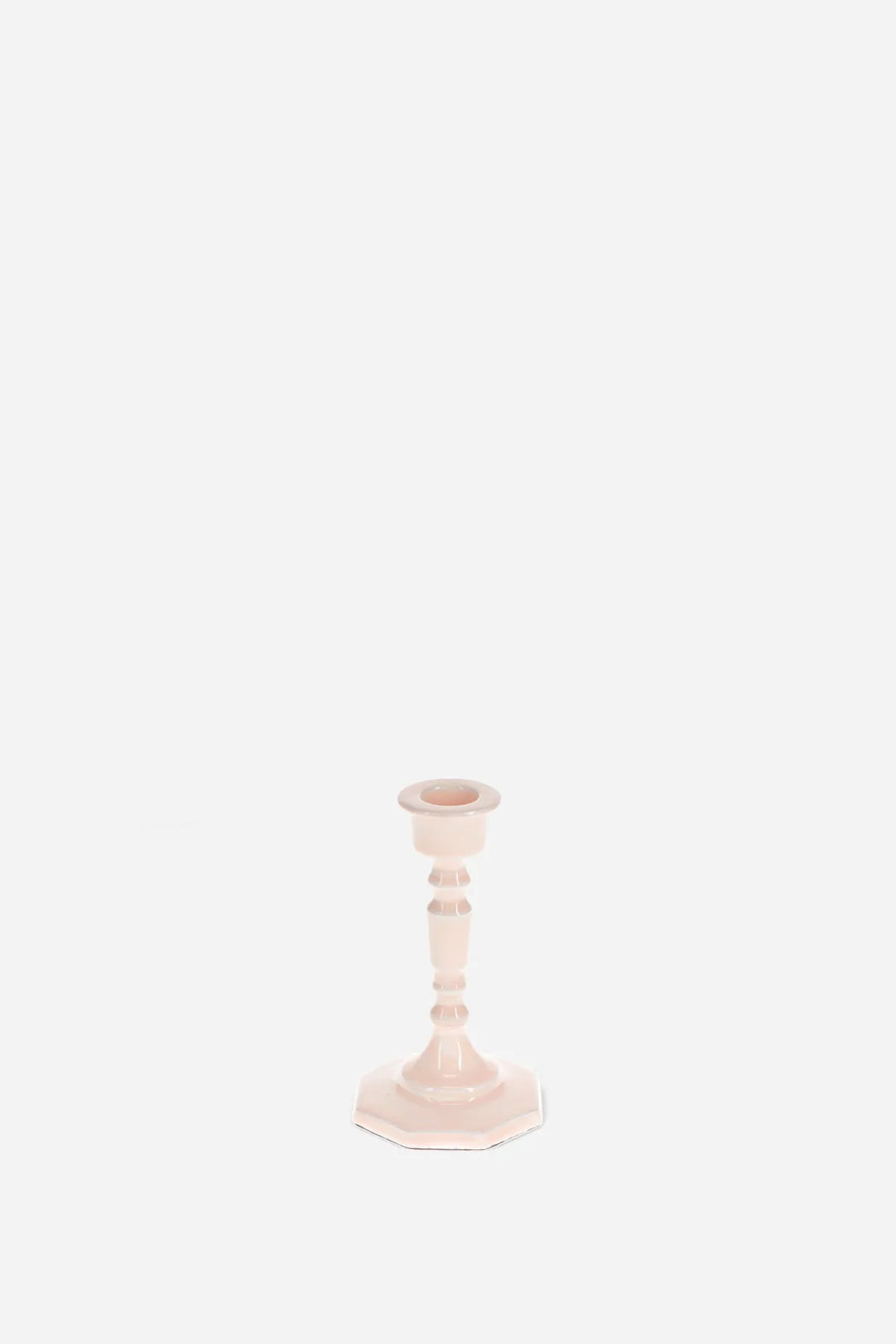Enamel candlestick 13cm / Soft Pink
