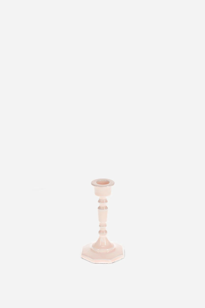 Enamel candlestick 13cm / Soft Pink