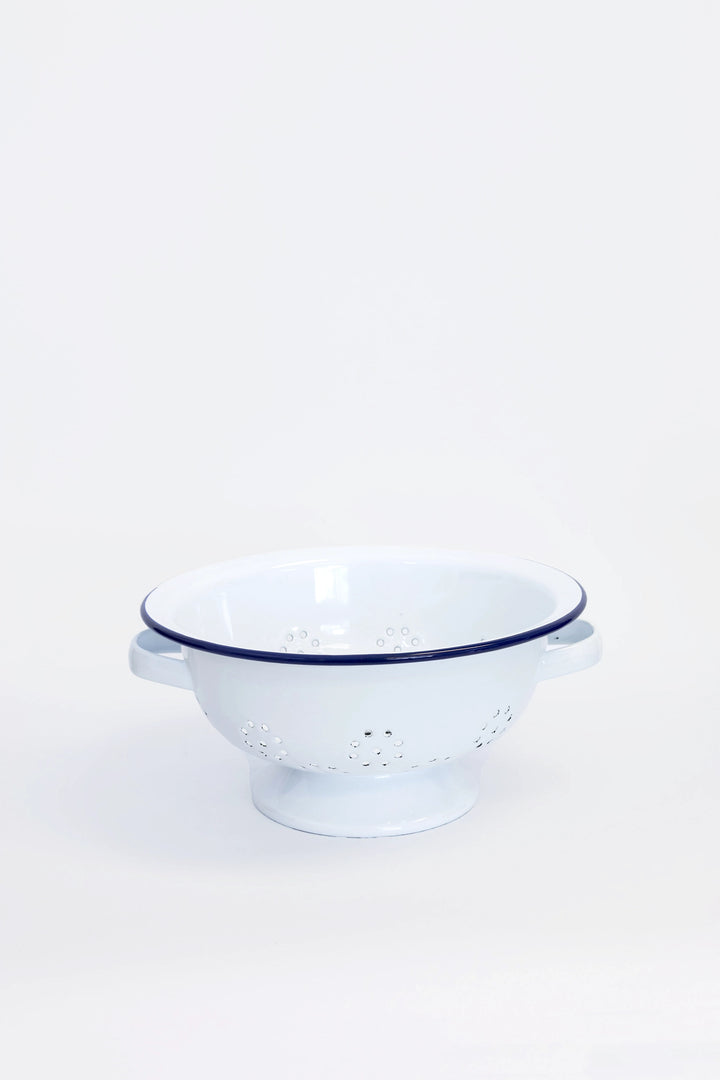 Enamelware Blue & White Colander