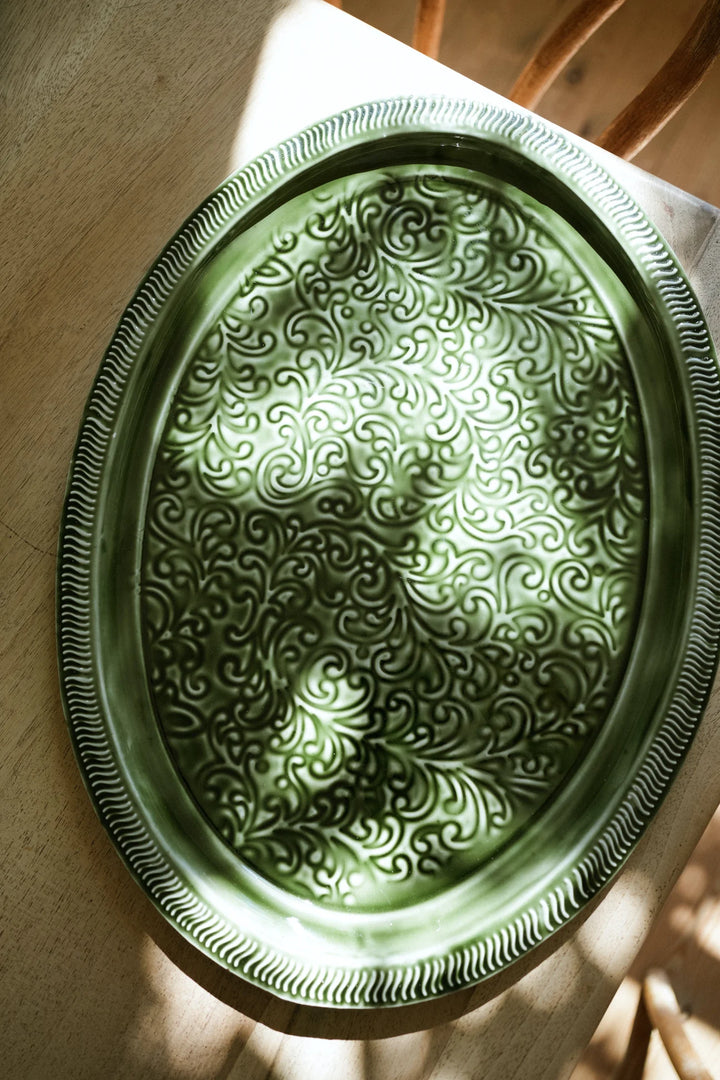 Enamel Platter Oval / Forest