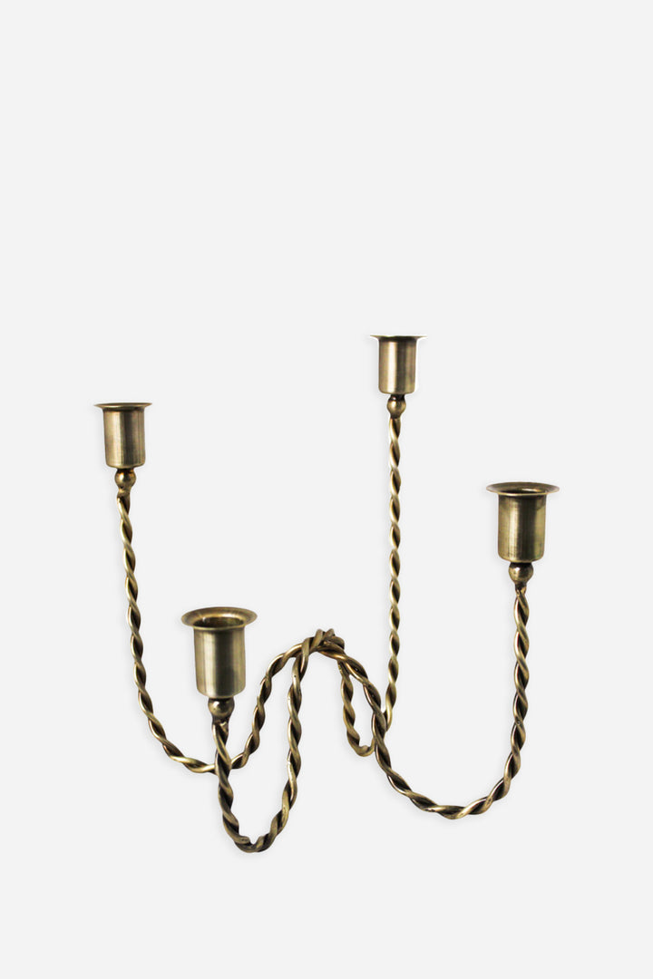 Estelle Candle Holder 4-Armed Antique Brass