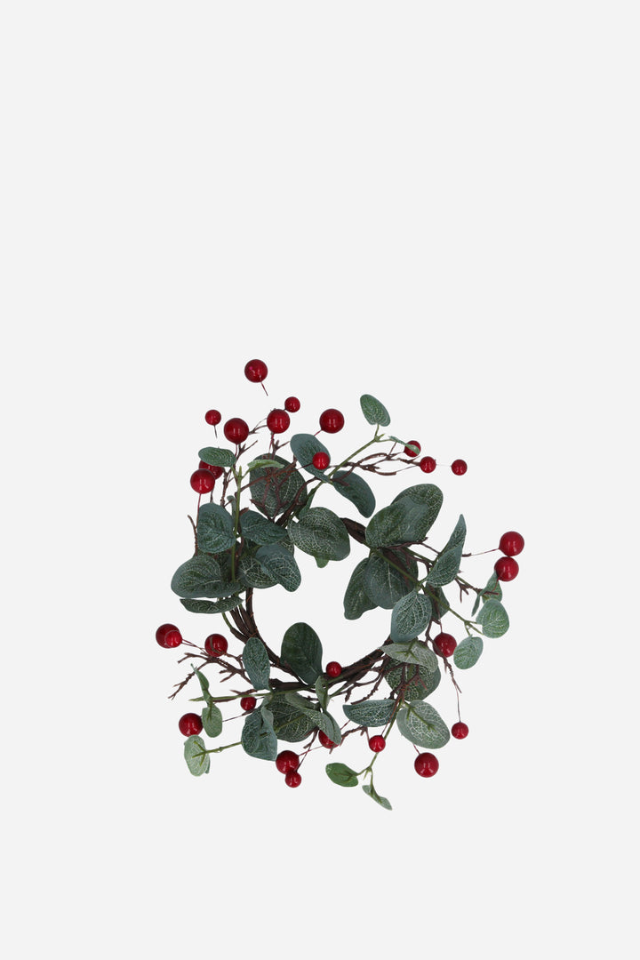 Eucalyptus/Red Berry Candle Ring / Large