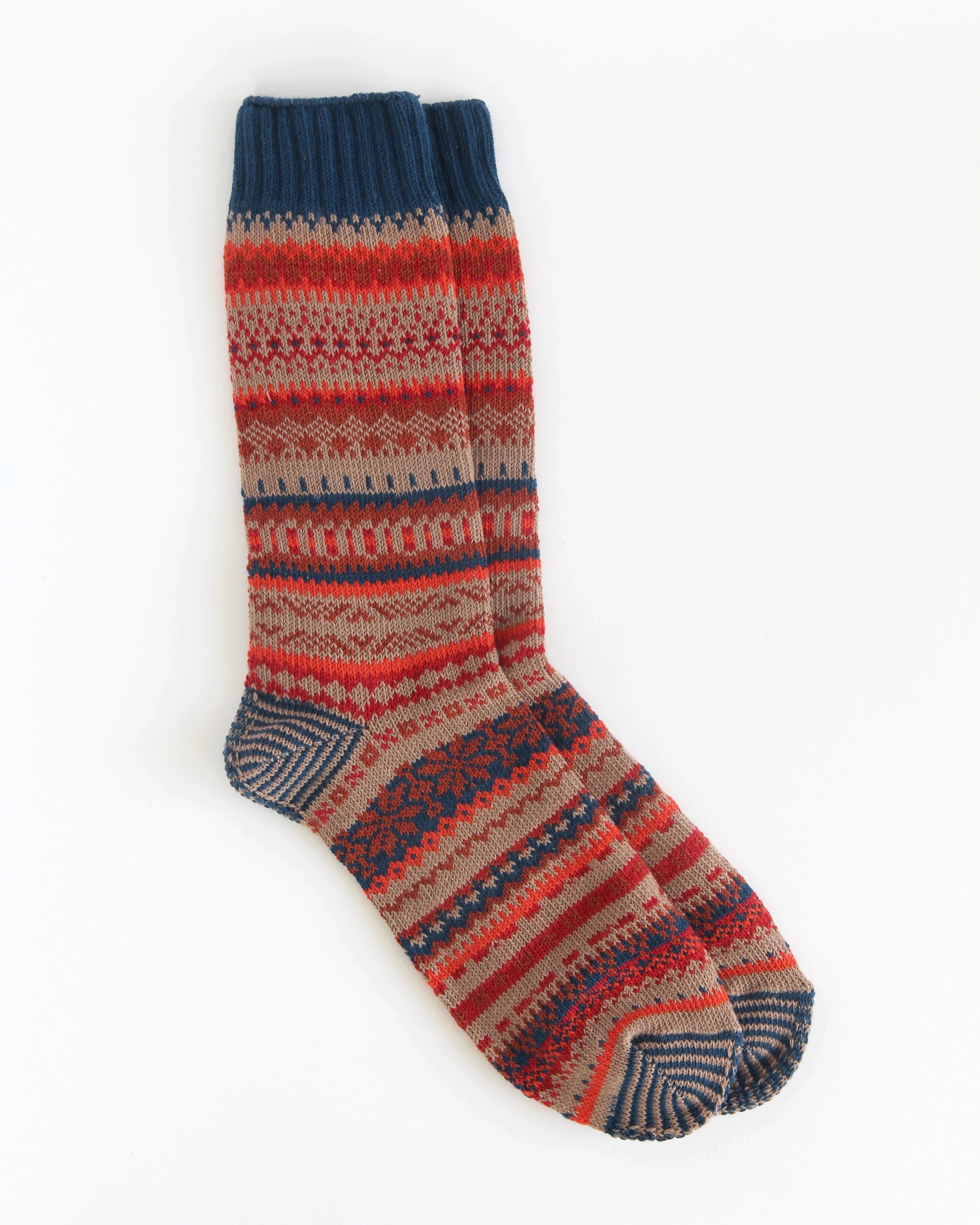 Men's Fair Isle Sock Red/Blue – Domestic Science Home