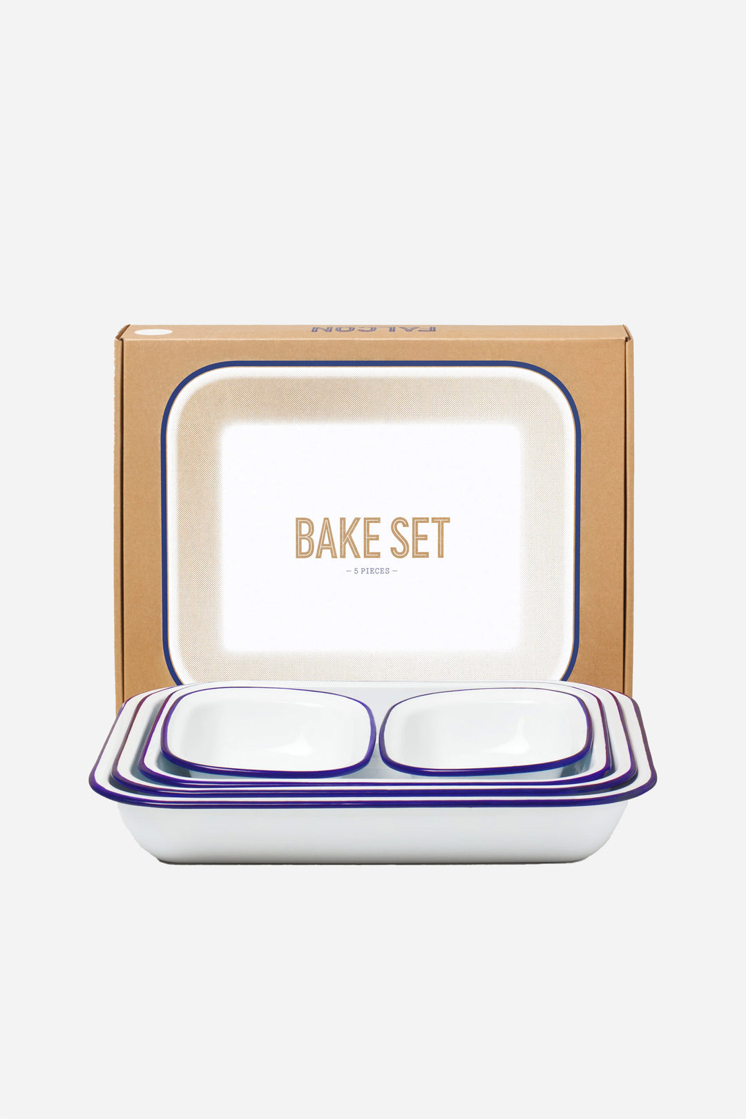 Falcon Bake Set / White w. Blue Rim