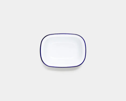 Falcon Enamelware Pie Set / White w. Blue Rim