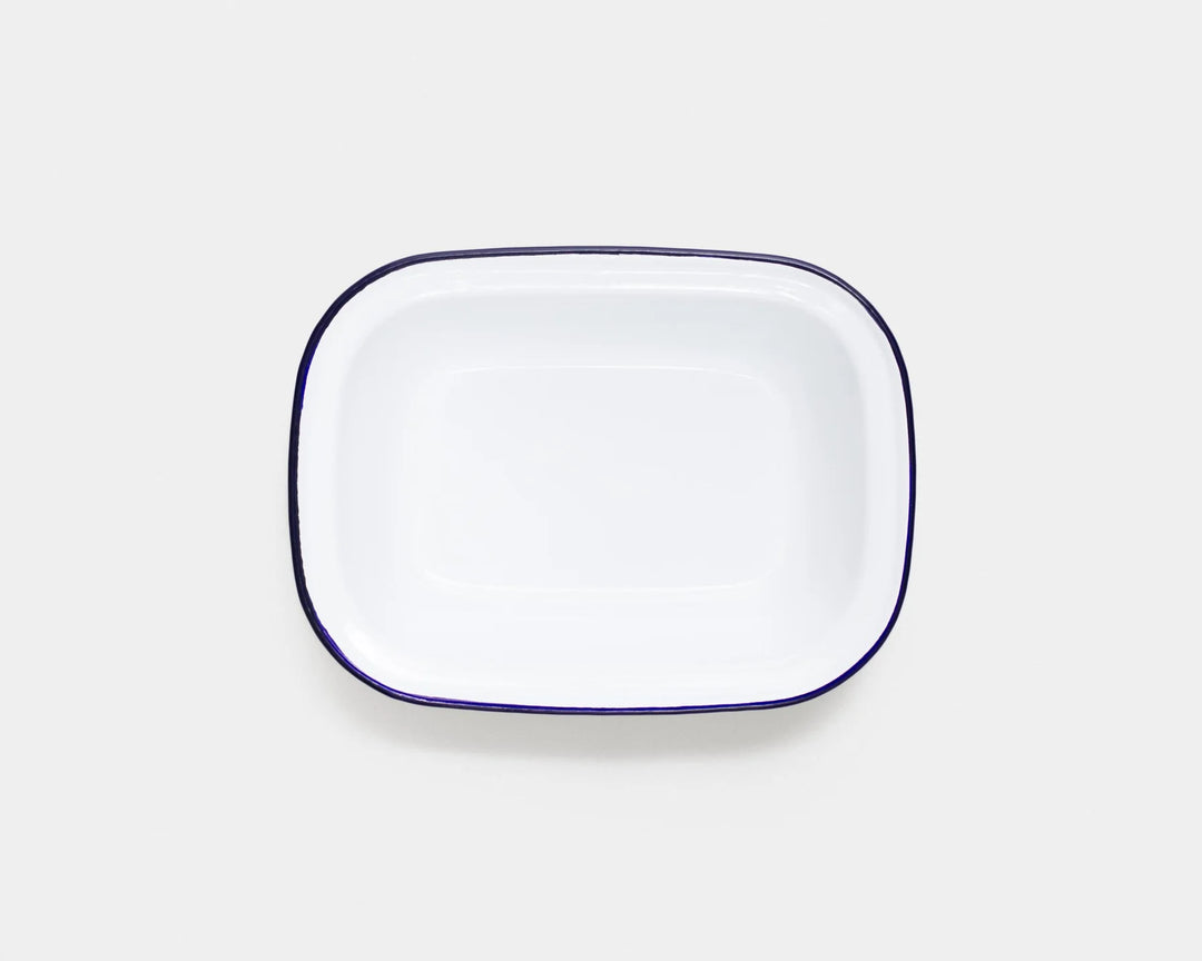Falcon Enamelware Pie Set / White w. Blue Rim