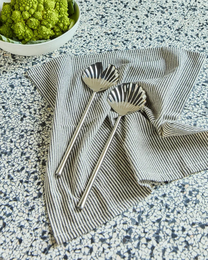 Salad Set Fan / Silver finish