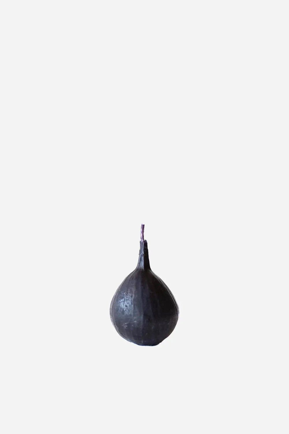 Black pear-shaped object on a white background