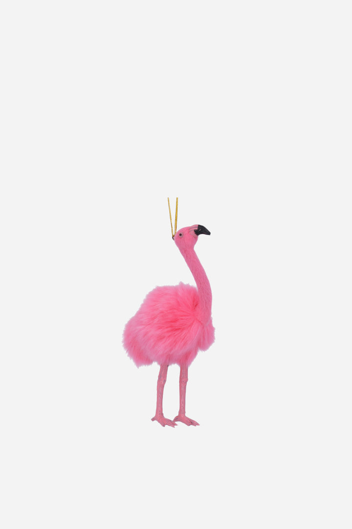 Pink Faux Fur Flamingo Dec