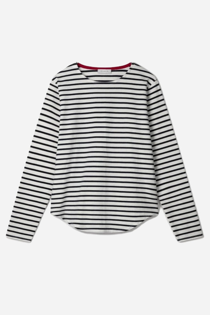 Fleur Stripe T Shirt / Navy