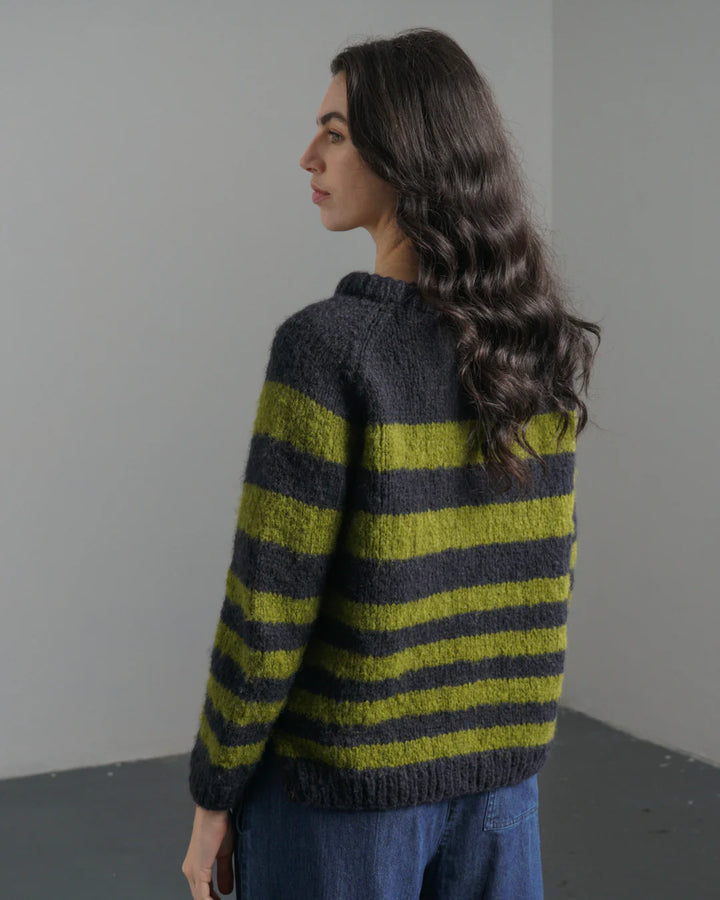 Jumper / Force Five / Navy & Chartreuse Stripe