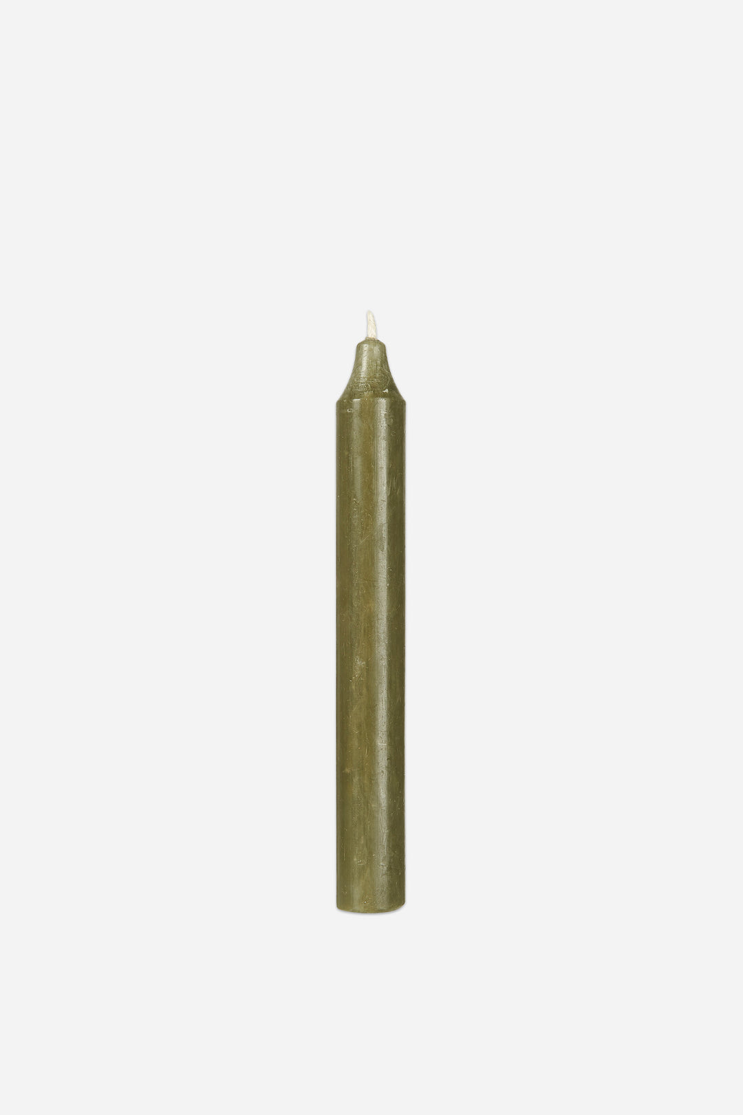 Green candle on a white background