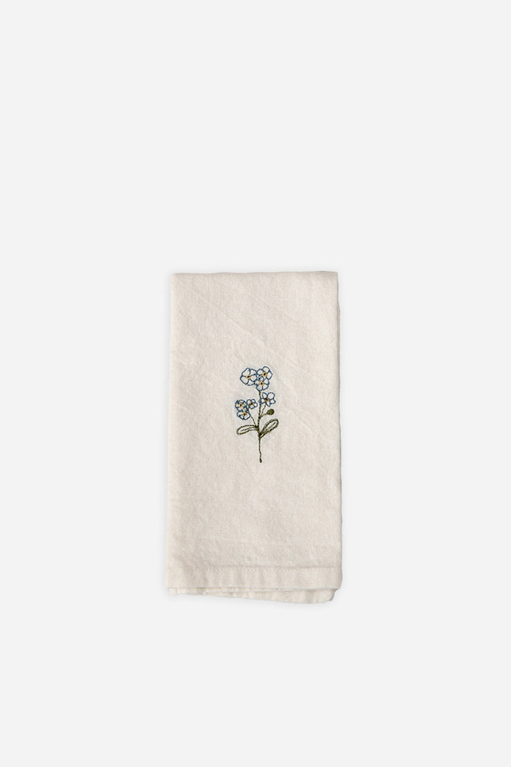 Forget-Me-Knot Embroidered Napkin