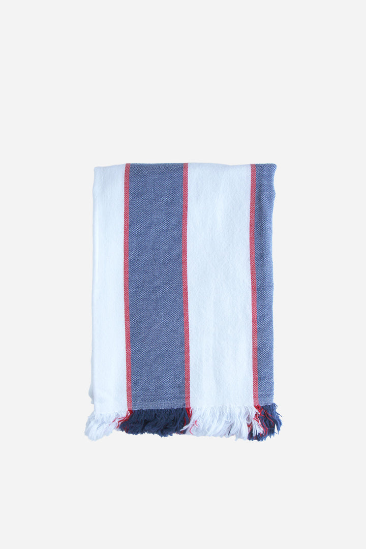 Fresco Turkish Towel / Navy Red Stripe